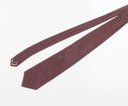 Marks and Spencer Men's Red Geometric Silk Tie