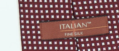 Marks and Spencer Men's Red Geometric Silk Tie