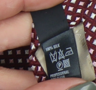 Marks and Spencer Men's Red Geometric Silk Tie