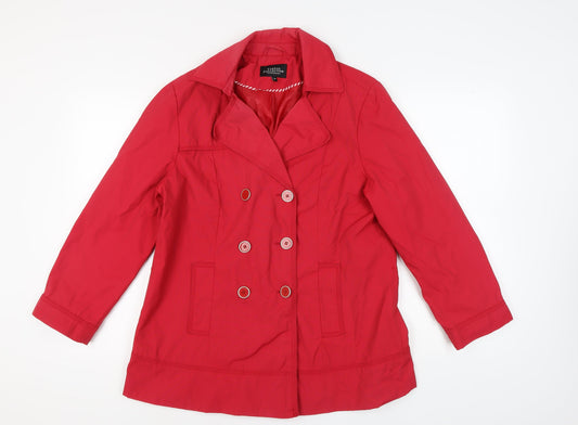 Womens UK Size 16 Debenhams Red Pea Coat