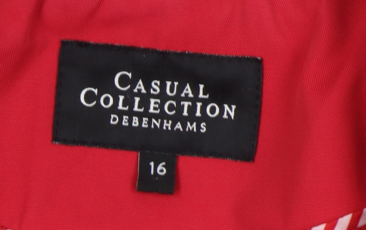 Womens UK Size 16 Debenhams Red Pea Coat