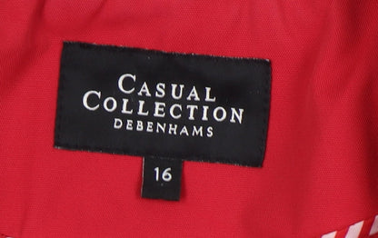 Womens UK Size 16 Debenhams Red Pea Coat