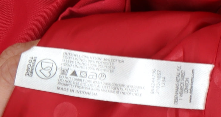 Womens UK Size 16 Debenhams Red Pea Coat