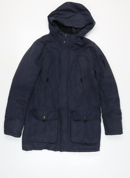 Mens UK Size S Red Herring Blue Parka Coat