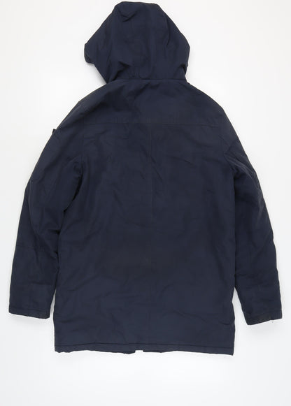 Mens UK Size S Red Herring Blue Parka Coat