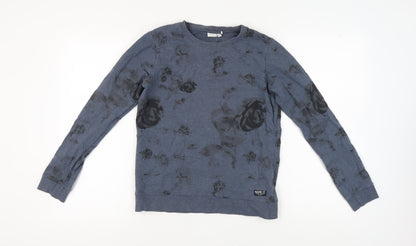Name It Girls Blue Floral Pullover Sweatshirt - 13-14 Years