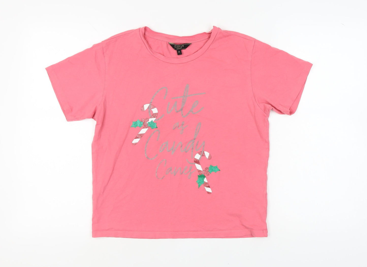 Lipsy London Women's Pink Christmas T-Shirt M