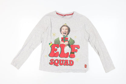 George Unisex Grey Christmas Elf Pyjama Top Size 8-10