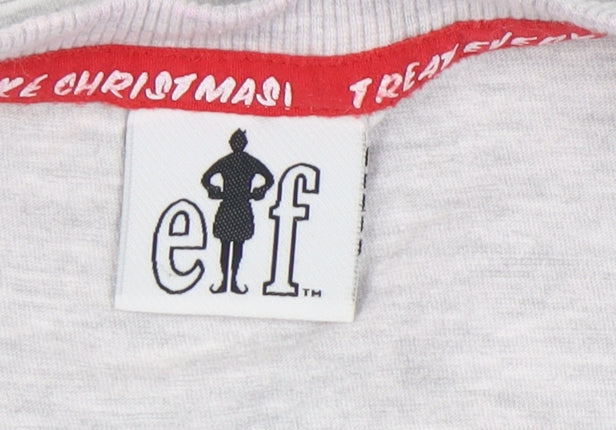 George Unisex Grey Christmas Elf Pyjama Top Size 8-10