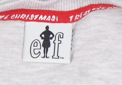 George Unisex Grey Christmas Elf Pyjama Top Size 8-10