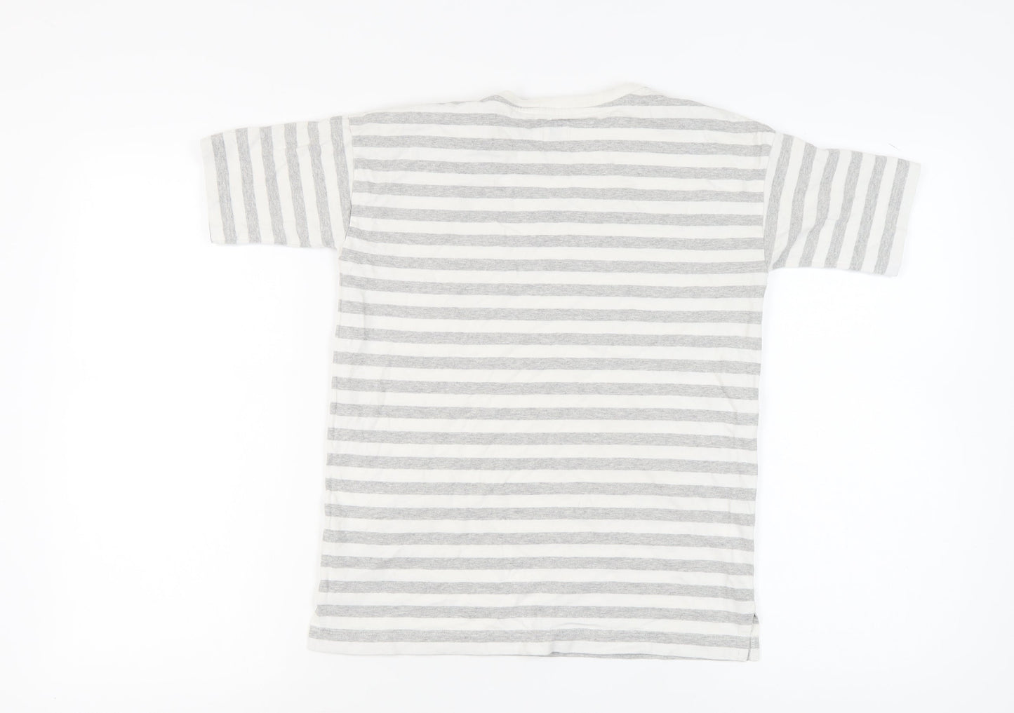 Jack Wills Women's Striped T-Shirt, Size 4, White/Grey