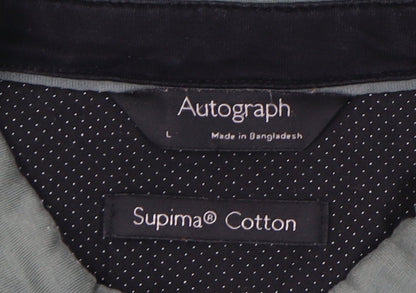 Marks and Spencer Men's Green Long Sleeve Polo L