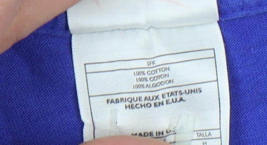 Nike Blue Unisex T-Shirt, M, V-Neck, 100% Cotton