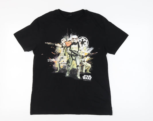 George Men's Black Star Wars Stormtrooper T-Shirt M