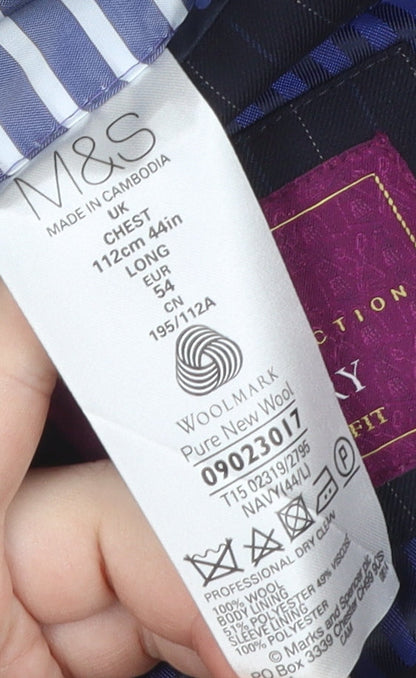 Mens UK Size 44 Marks and Spencer Regular Blue Suit Jacket