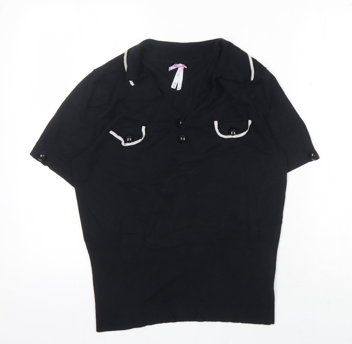 Womens UK Size 16 NEXT Black Basic Polo