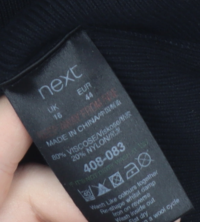 Womens UK Size 16 NEXT Black Basic Polo