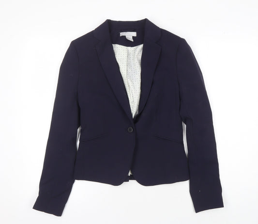 H&M Women's Blue Blazer, Size 8, Regular Fit
