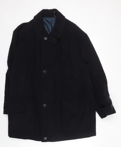 Mens UK Size M BR Menswear Black Overcoat