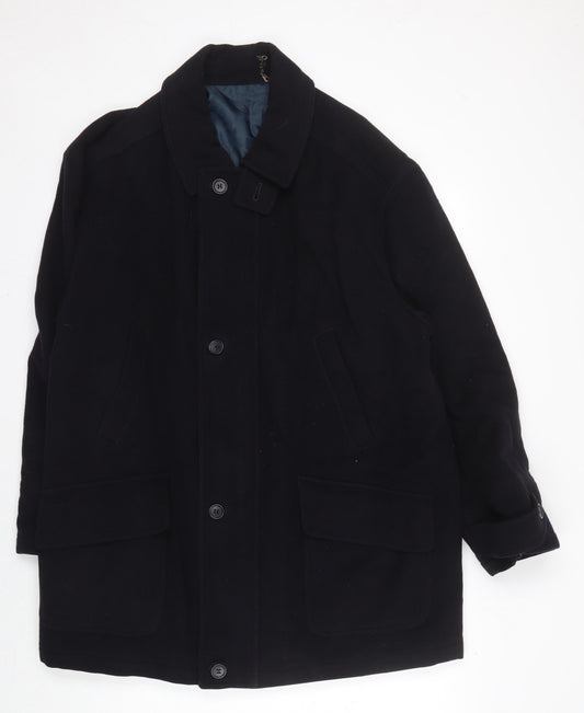 Mens UK Size M BR Menswear Black Overcoat