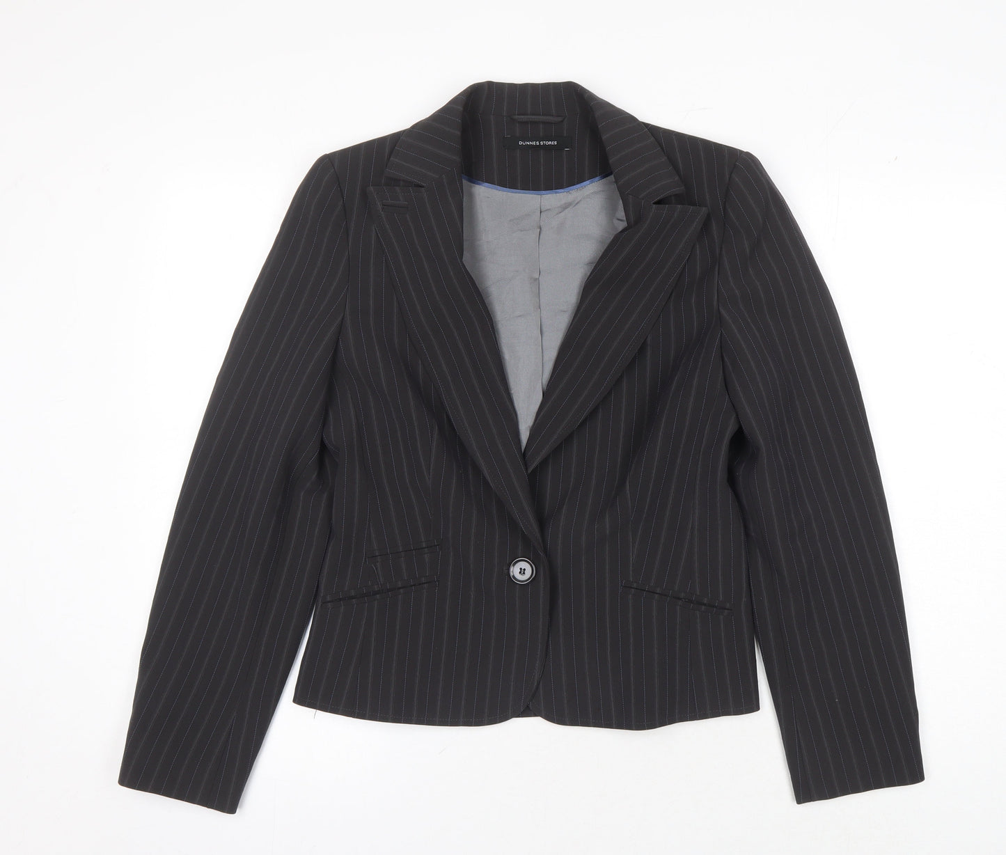 Dunnes Stores Black Pinstripe Suit Jacket Women Size 10