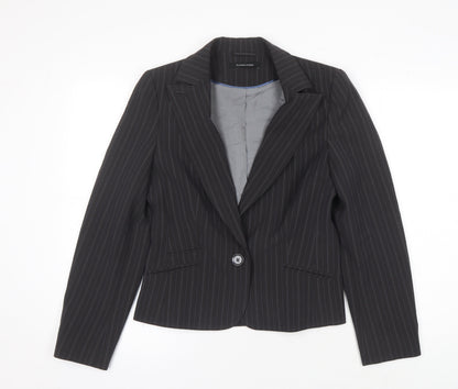 Dunnes Stores Black Pinstripe Suit Jacket Women Size 10