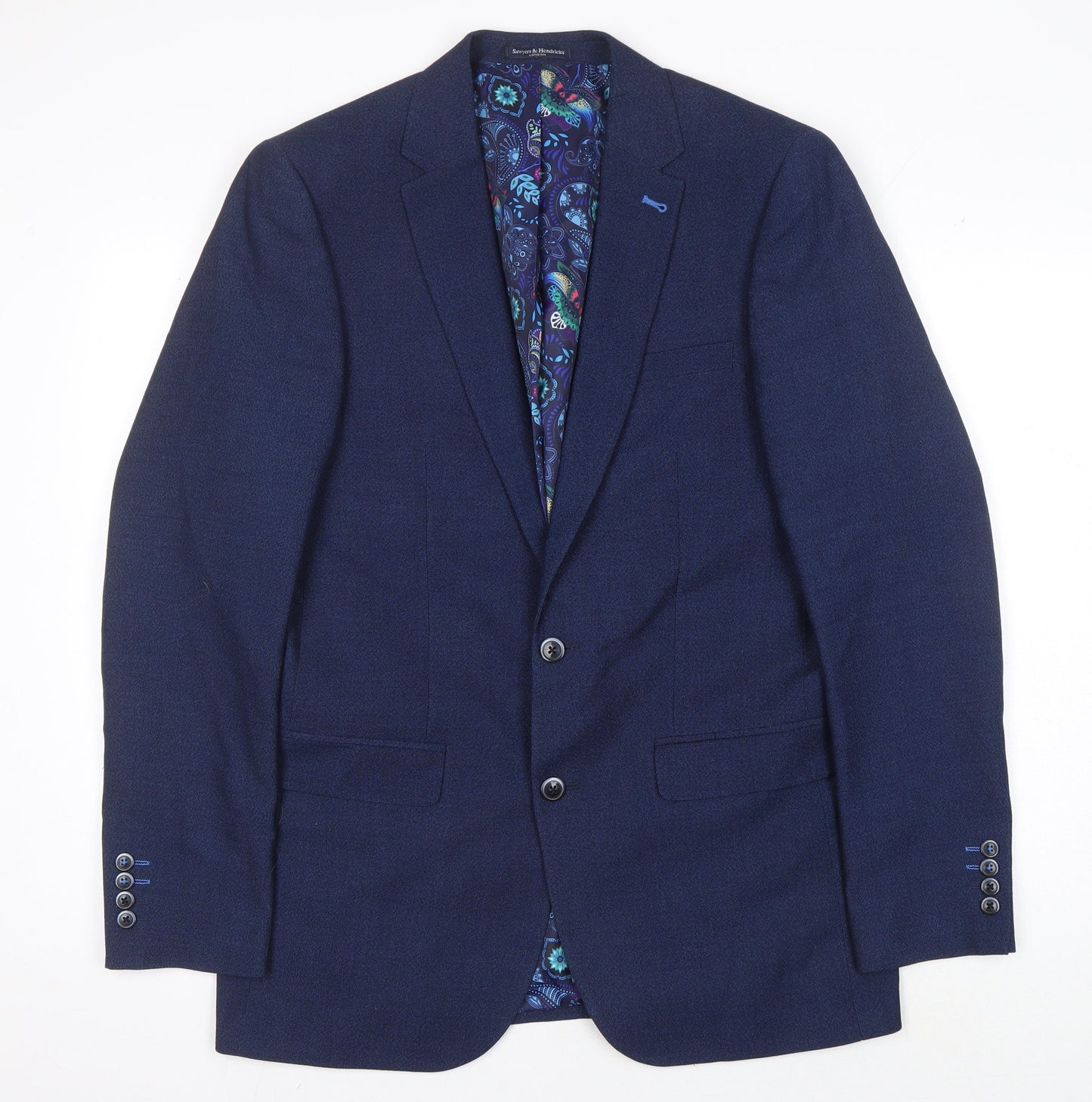 Mens UK Size 40 Sawyers & Hendricks Regular Blue Suit Jacket