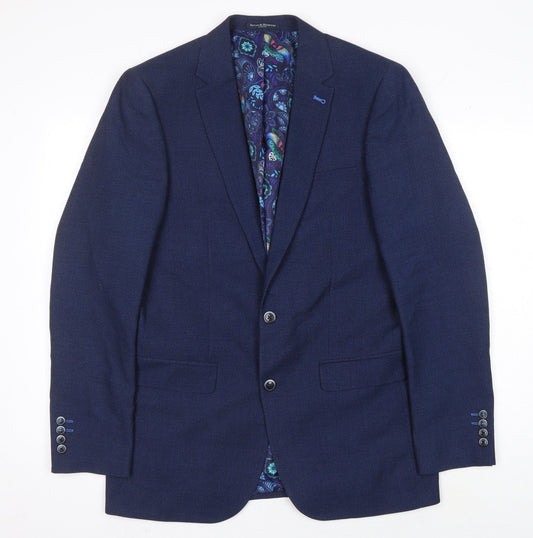 Mens UK Size 40 Sawyers & Hendricks Regular Blue Suit Jacket