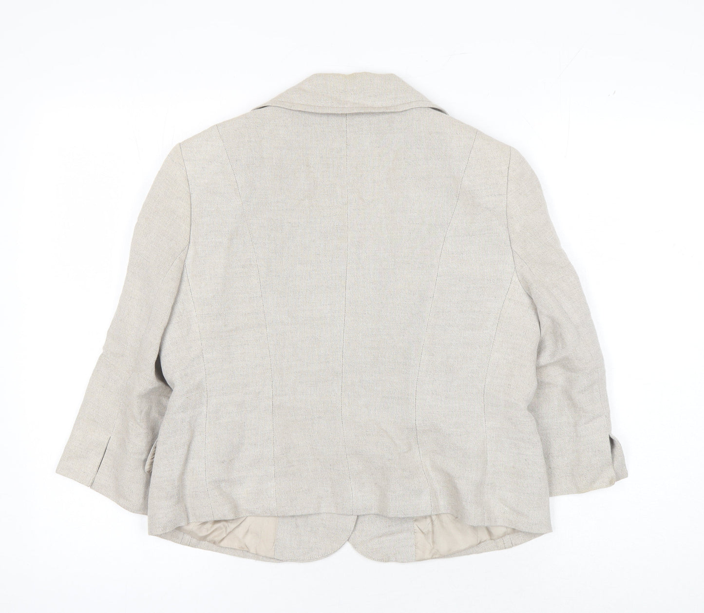 Wallis Women's Beige Blazer, Size 14, Linen Blend