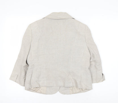Wallis Women's Beige Blazer, Size 14, Linen Blend