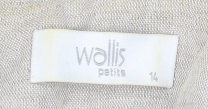 Wallis Women's Beige Blazer, Size 14, Linen Blend