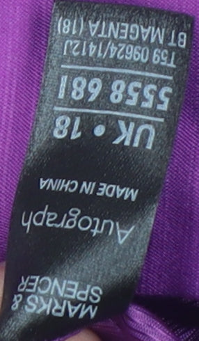 Marks and Spencer Women's Purple Blazer, Size 18, 3/4 Sleeve