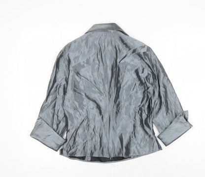 JS Boutique Women's Grey Wrap Blouse Size 6 Formal