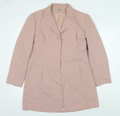 KIT Women's Pink Blazer, Size 14, Elegant One-Button Design
