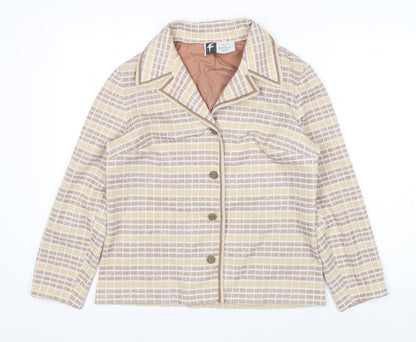 Fulton Women's Beige Check Jacket Size 18