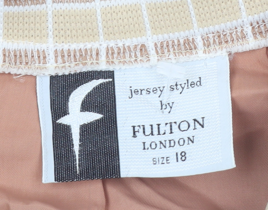 Fulton Women's Beige Check Jacket Size 18