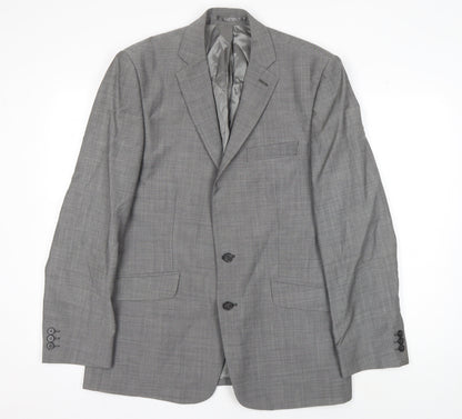 Mens UK Size 42 Jeff Banks Regular Grey Suit Jacket