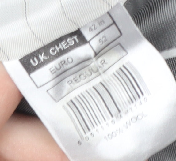 Mens UK Size 42 Jeff Banks Regular Grey Suit Jacket