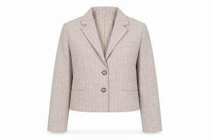 MNG Women's Beige Pinstripe Blazer Size S