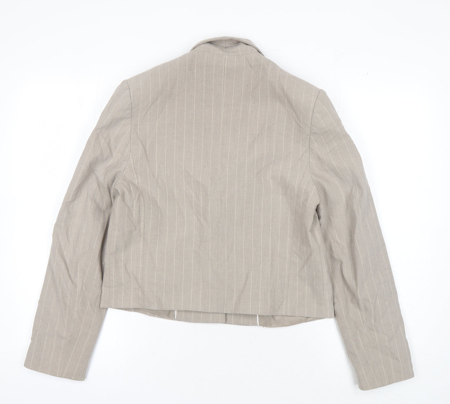 MNG Women's Beige Pinstripe Blazer Size S
