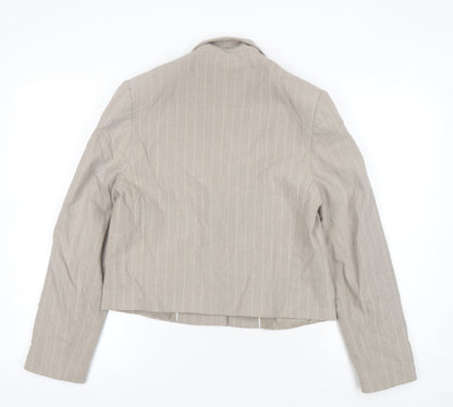 MNG Women's Beige Pinstripe Blazer Size S