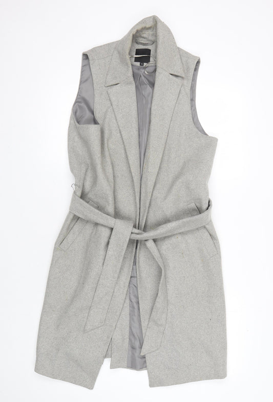 New Look Women’s Grey Belted Long Waistcoat Size 14