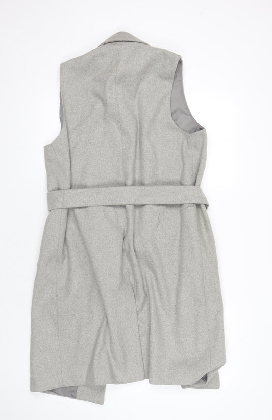 New Look Women’s Grey Belted Long Waistcoat Size 14
