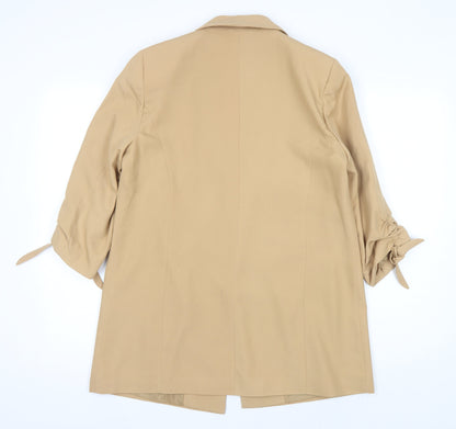 Lipsy Women's Beige Blazer, Size 12, 3/4 Sleeve