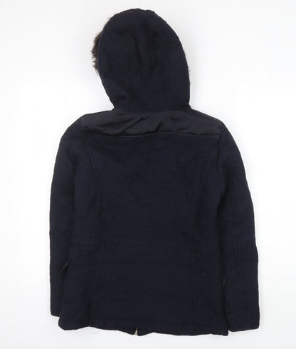 Massimo Dutti Women's Blue Parka Jacket S