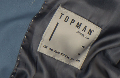 Mens UK Size 40 Topman Regular Blue Suit Jacket