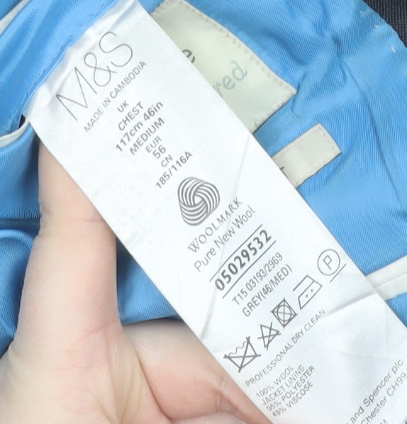 Mens UK Size 46 Marks and Spencer Regular Grey Suit Jacket