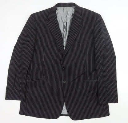 Mens UK Size 46 Charlton Gray Regular Black Suit Jacket