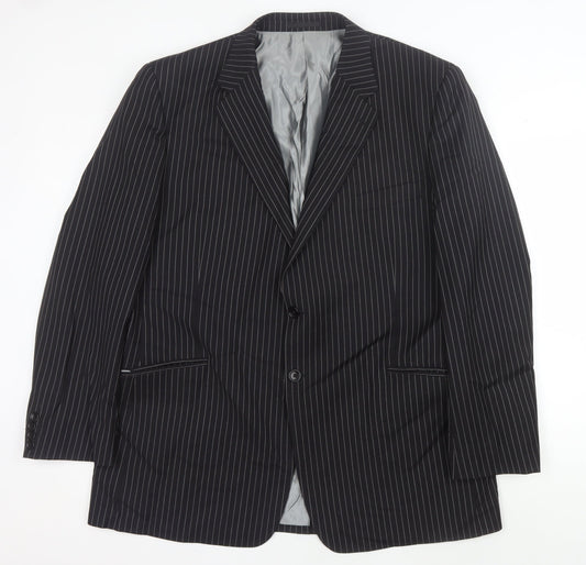 Mens UK Size 46 Charlton Gray Regular Black Suit Jacket