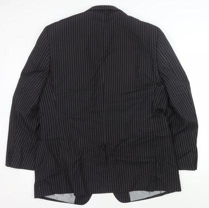 Mens UK Size 46 Charlton Gray Regular Black Suit Jacket